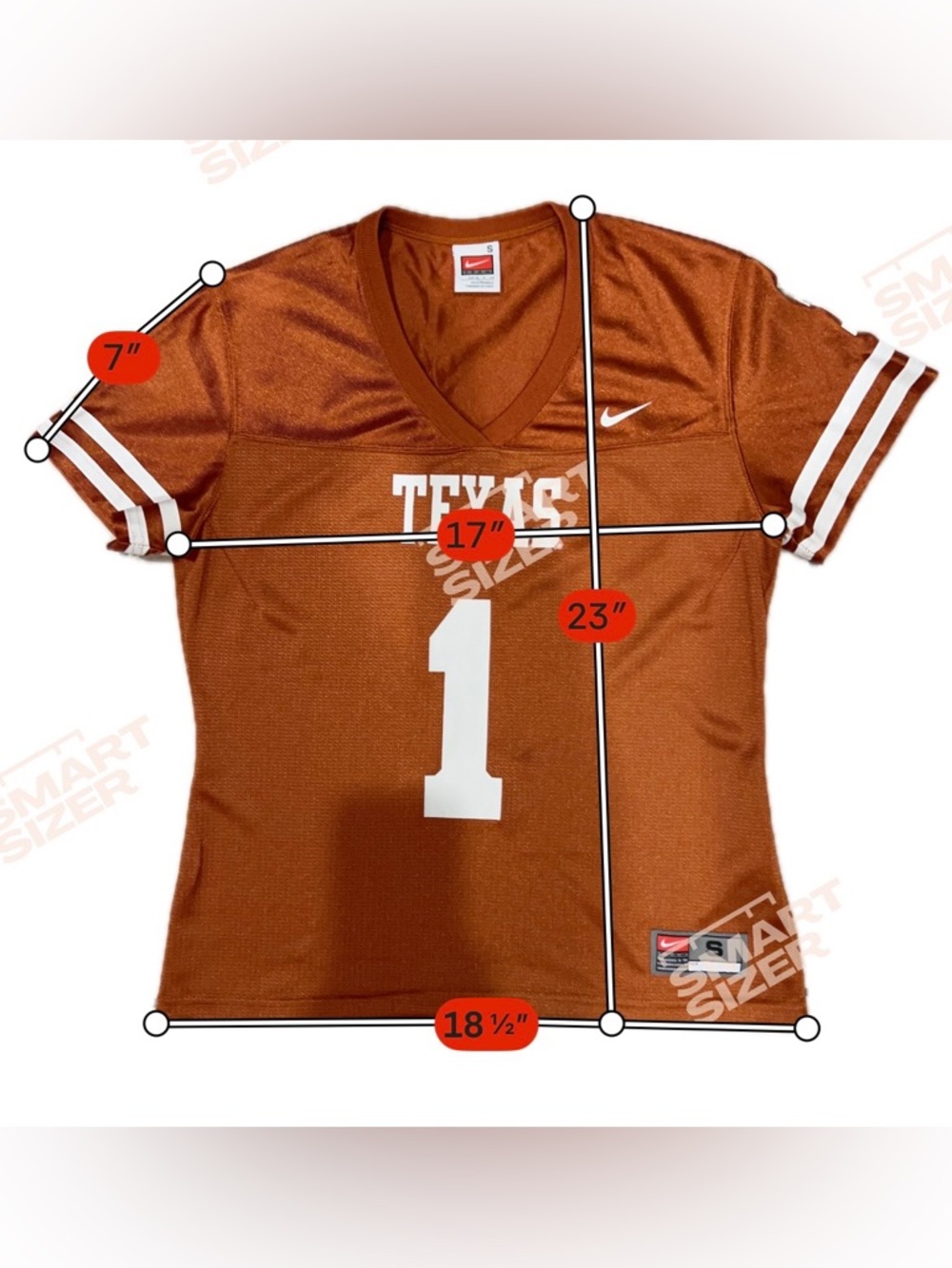 Nike Texas Longhorns #1 Football Jersey Womens Small Team Authentic Burnt Orange - Picture 6 of 11